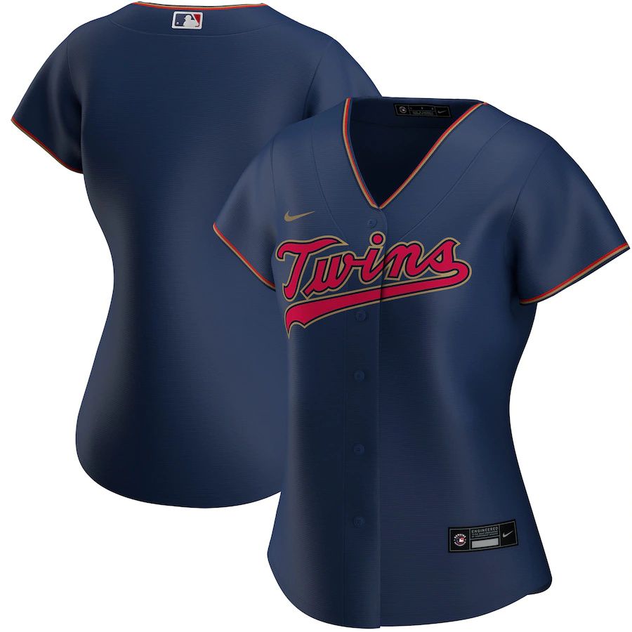 Womens Minnesota Twins Nike Navy Alternate Replica Team MLB Jerseys->women mlb jersey->Women Jersey